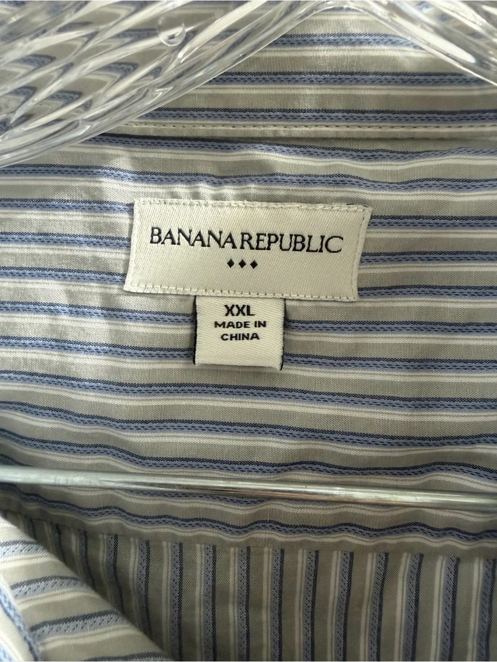 Banana Republic Blue and White Striped Dress Shirt